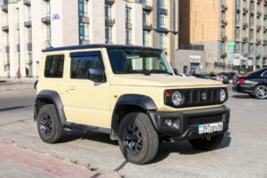 A Light Yellow Suzuki Jimny